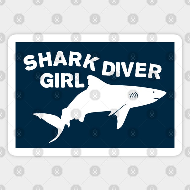 Shark diver girl Magnet by TMBTM